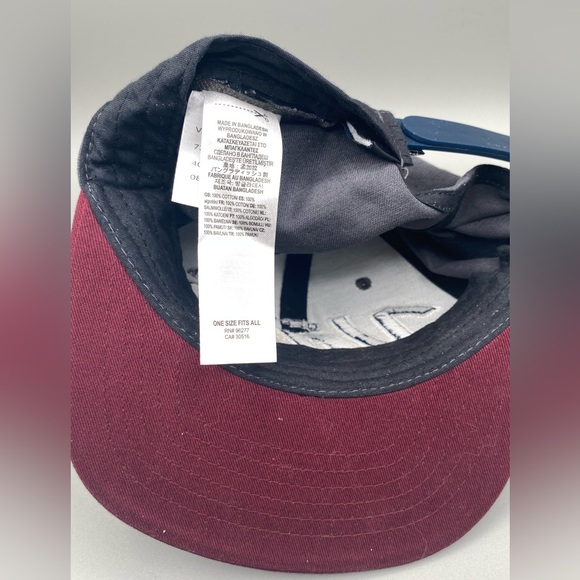 Vans Off The Wall Flat Brim Grey / Burgundy / Blue Script SnapBack Hat - Picture 10 of 11